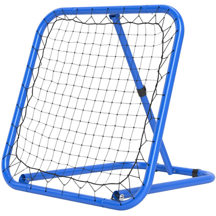 Adjustable football rebounder in metal 63 x 63 cm, blue