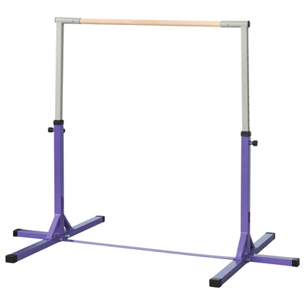 Nastavitelná gymnastická hrazda, 13 poloh, ocel a dřevo, nosnost 75 kg