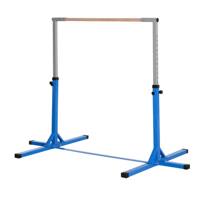 Adjustable gymnastic bar, 75 kg load, steel and wood