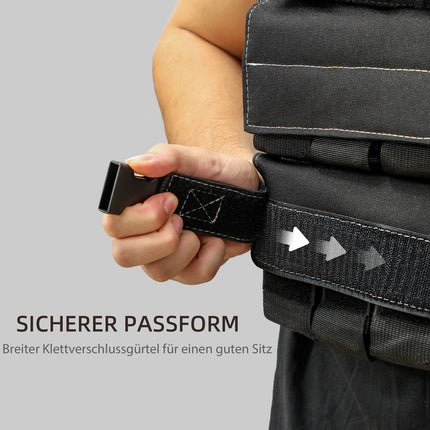 Nastavitelná zátěžová vesta 15 kg s reflexními pruhy pro fitness
