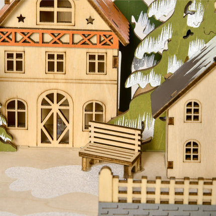 Adventní kalendář s LED světlem, 24 plnitelných krabiček, 45x13x43 cm