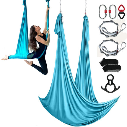 Aerial Yoga Hammock Kit, 11 Yards, 100Gsm Nylon, Blue
