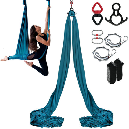 Aerial Yoga Hammock Kit, 8.7 Yards, 100gsm Nylon, Green