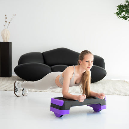 Aerobic step s balanční deskou – nastavitelný fitness stepper