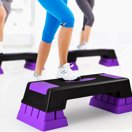 Aerobic step, nastavitelná výška ve 3 polohách, fialový
