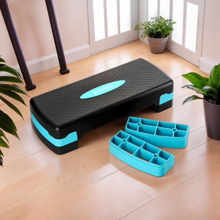 Aerobic step, černo-mátový, nastavitelná výška