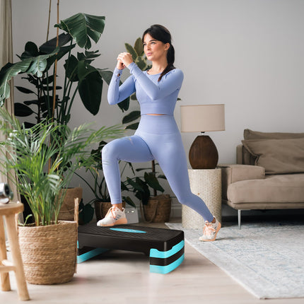 Aerobic step, černo-mátový, nastavitelná výška