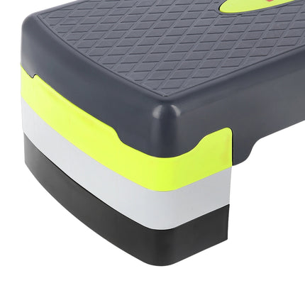 Aerobic step, zelený/šedý, nastavitelná výška