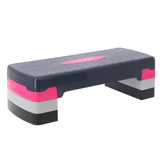 Aerobic Step Platform, roze/grijs, verstelbare hoogte