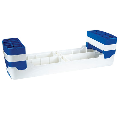 Aerobic step, bílo-modrý, protiskluzový povrch