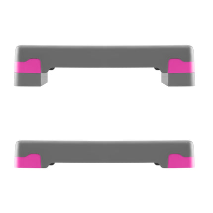 Aerobic stepper, nastavitelná výška, šedý/růžový