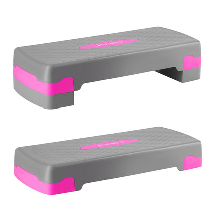 Aerobic stepper, nastavitelná výška, šedý/růžový