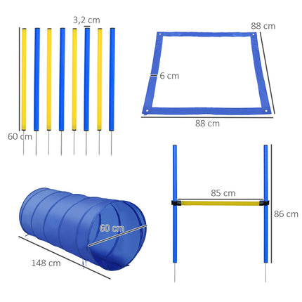 Agility tréninková sada pro psy – tunel, slalom, překážky
