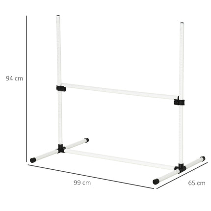 Agility tréninková sada pro psy - 4 slalomové překážky, bílá