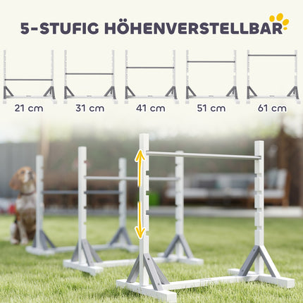 Agility sada pro psy - 4dílná, výškově nastavitelné překážky