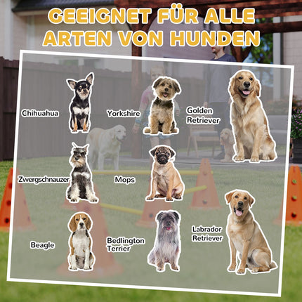 Agility tréninková sada pro psy - 6 nastavitelných překážek, 12 kuželů
