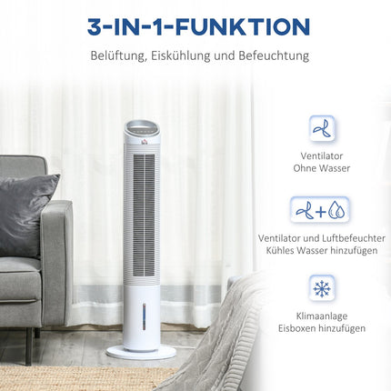 Ochlazovač vzduchu, věžový ventilátor – vodní chlazení, dálkové ovládání, časovač, 60W