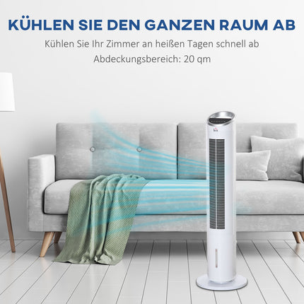 Ochlazovač vzduchu, věžový ventilátor – vodní chlazení, dálkové ovládání, časovač, 60W