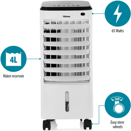 Ochlazovač vzduchu s ledovými vložkami, světly a časovačem 4L 65W