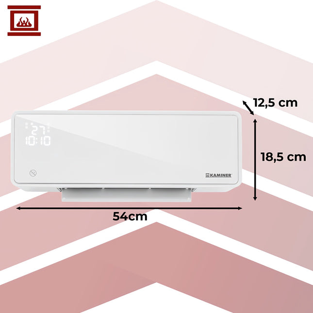 Teplovzdušná clona, 2000W, montáž na zeď, ovládání přes WiFi