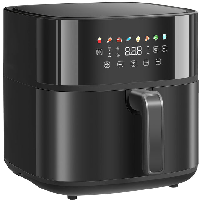 Horkovzdušná fritéza, 8L, 8 programů, LED displej, černá