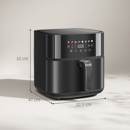 Horkovzdušná fritéza, 8L, 8 programů, LED displej, černá