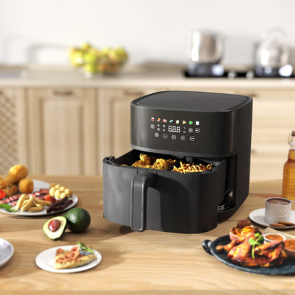 Horkovzdušná fritéza, 8L, 8 programů, LED displej, černá