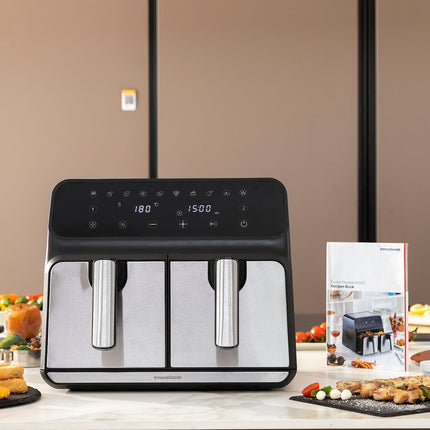 Horkovzdušná fritéza InnovaGoods Fryinn Double 8000 černá 3400 W 8 L nerez
