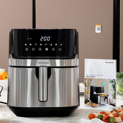 Horkovzdušná fritéza InnovaGoods Fryinn Pro 5500 černá 1700 W 5,5 L nerez