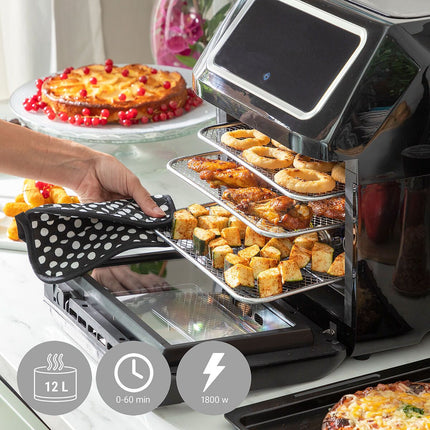 Horkovzdušná fritéza InnovaGoods Fryinn Pro Max 12000 černá 1800 W 12 L nerez