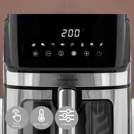 Horkovzdušná fritéza InnovaGoods Fryinn View 6500 černá 1700 W 6,5 L nerez