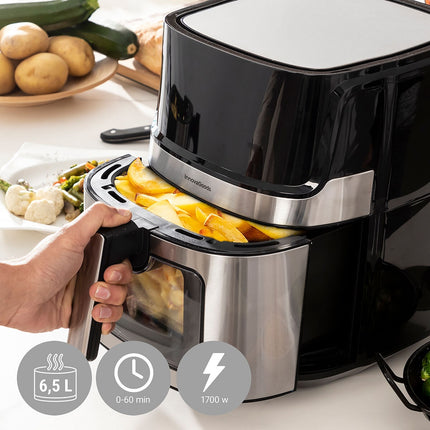 Horkovzdušná fritéza InnovaGoods Fryinn View 6500 černá 1700 W 6,5 L nerez