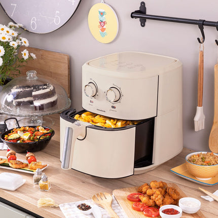 Horkovzdušná fritéza InnovaGoods Vynner Pro 5500 krémová 1700 W 5,5 L nerez