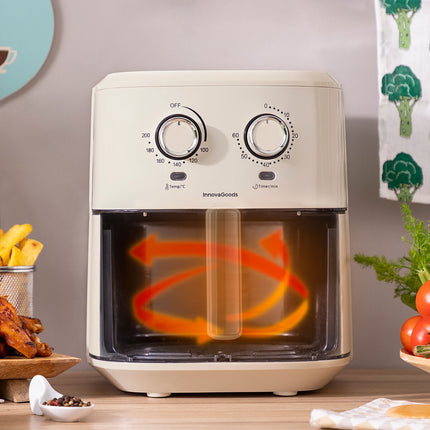 Horkovzdušná fritéza InnovaGoods Vynner Pro 5500 krémová 1700 W 5,5 L nerez