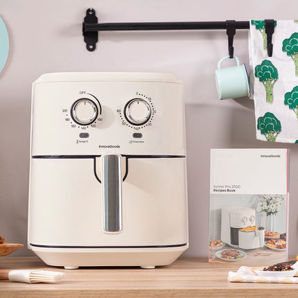 Horkovzdušná fritéza InnovaGoods Vynner Pro 5500 krémová 1700 W 5,5 L nerez