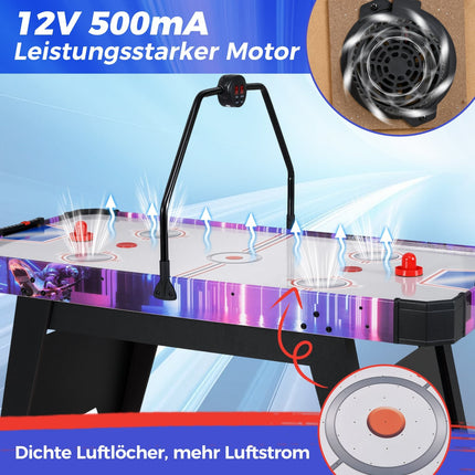 Air hockey stůl, 144 cm, LED displej, výkonný motor