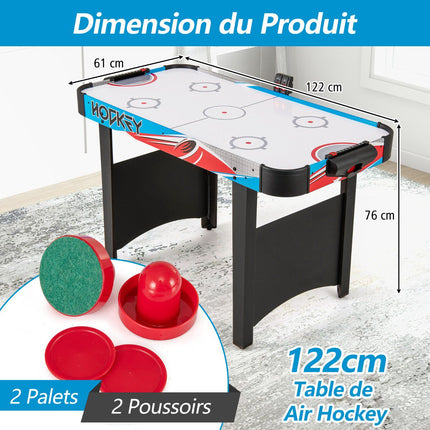 Air Hockey Table 48 Inch, LED Scoreboard, 12V Fan