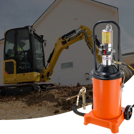 Air Operated Grease Pump, 3 Gal 12L, Wheels, 13 ft Hose