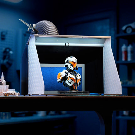 Airbrush Spray Booth, Dual Fans, LED Lights, Exhaust Hose
