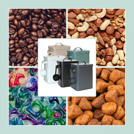 Airtight Metal Storage Tin with Scoop