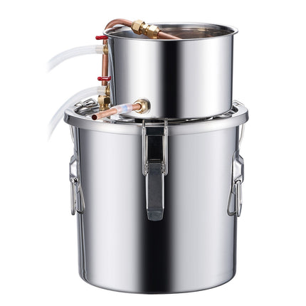 Alcohol Distiller Kit, 3 gal, Stainless Steel, Copper Coil, Thermometer