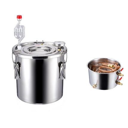 Alcohol Still, 3 Gal, Stainless Steel, Copper Coil, Thermometer, Pump