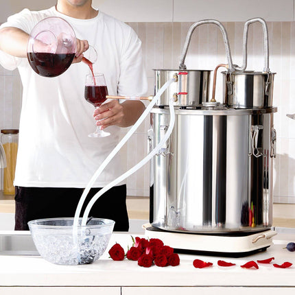 Alcohol Still 50 L, Stainless Steel, Dual Condenser, Copper Coil