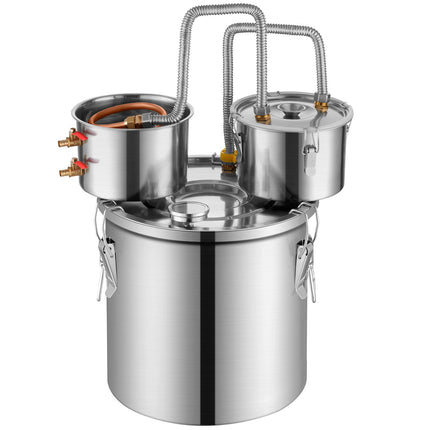 Alcohol Still Kit, 8 Gal, Stainless Steel, Dual Condenser, Copper Coil