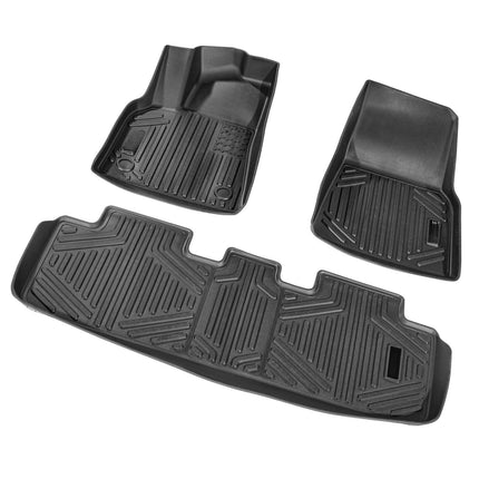 All Weather Floor Liners for Tesla Model Y 2021–2024, 3 Piece Set, TPE, Black
