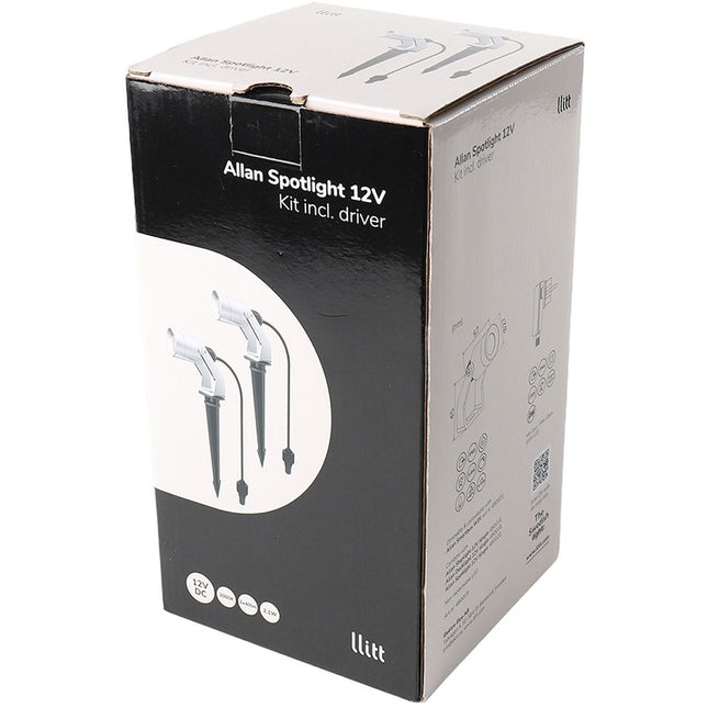 Allan sada bodových svítidel 2 ks vč. adaptéru 12V 3000K 10lm IP67