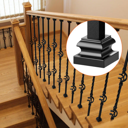 Aluminum Baluster Shoes, 1/2 Inch Square, Black, 50 Pack