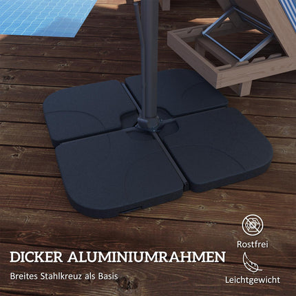 Aluminum Cantilever Umbrella 3x3m, Rotating 360°, Light Grey
