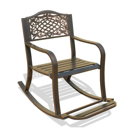 Houpací křeslo z litého hliníku s podnožkou, ergonomický design