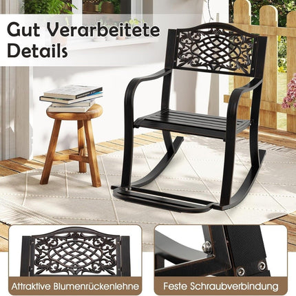 Houpací křeslo z litého hliníku s podnožkou, ergonomický design